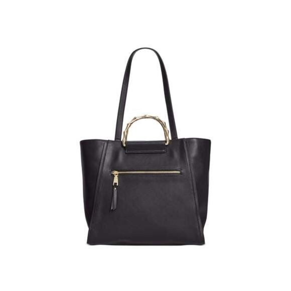 Inc International Concepts Womens Leiza Bamboo Tote Black NS - Picture 1 of 8